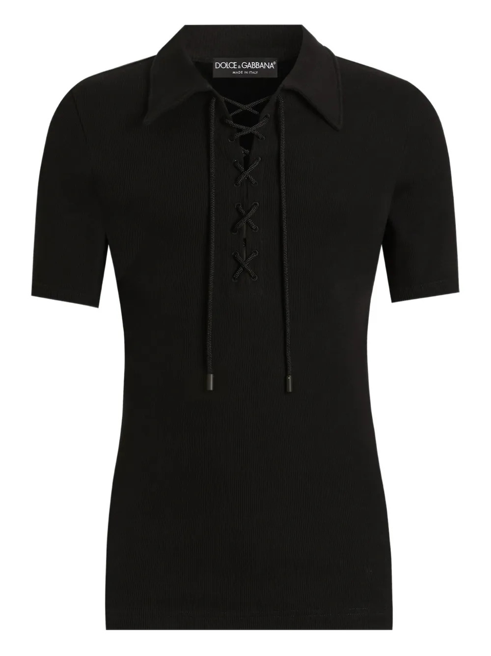 Dolce & Gabbana Polo con lacci - Nero