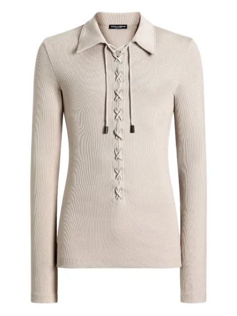 Dolce & Gabbana lace-up ribbed top