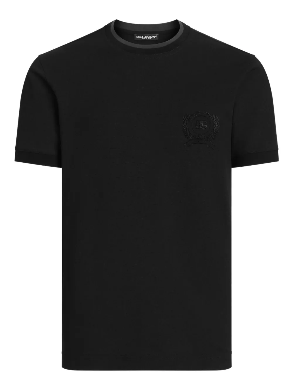 Dolce & Gabbana T-Shirt mit Logo-Stickerei - Schwarz