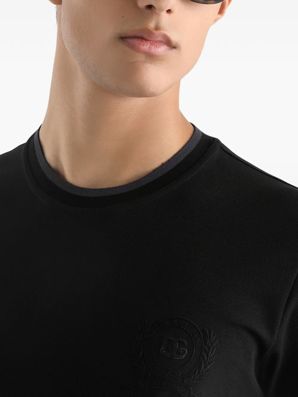 Dolce & Gabbana T-shirt met geborduurd logo Zwart