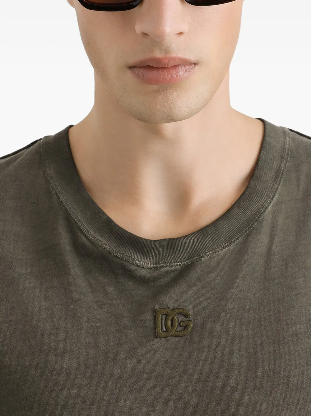 Dolce & Gabbana Tanktop met logo-applicatie Groen