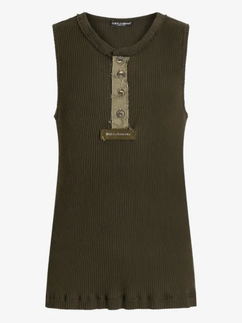 Dolce & Gabbana top de canalé con botones