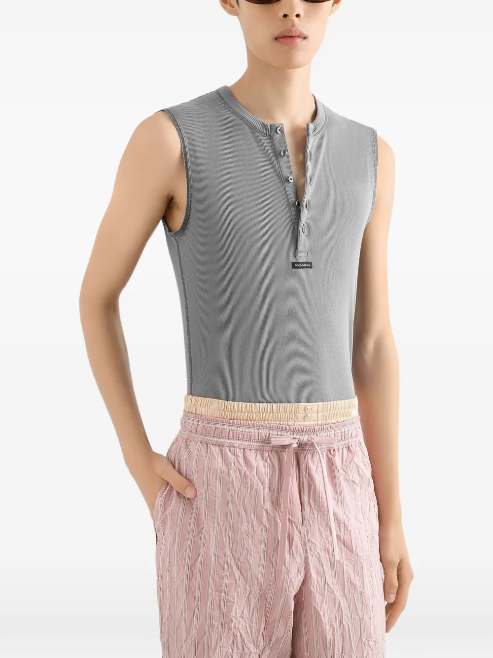 Dolce & Gabbana Serafino katoenen T-shirt Grijs