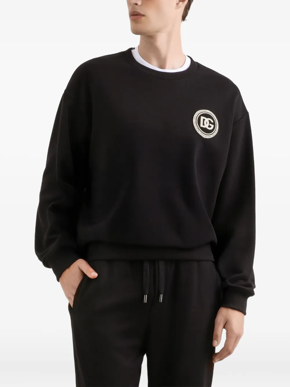 Dolce & Gabbana Sweater met logopatch Zwart