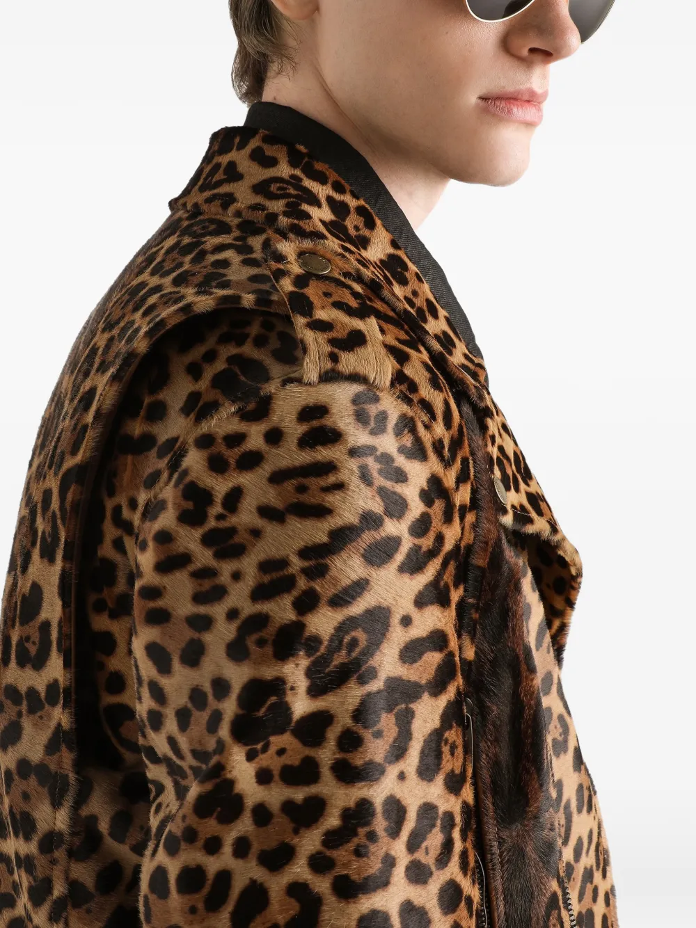 Dolce & Gabbana Jack met luipaardprint en rits Bruin