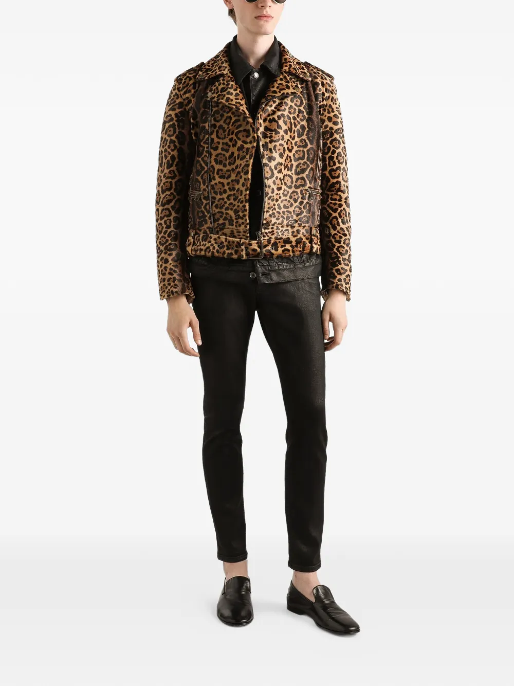 Dolce & Gabbana Jack met luipaardprint en rits Bruin