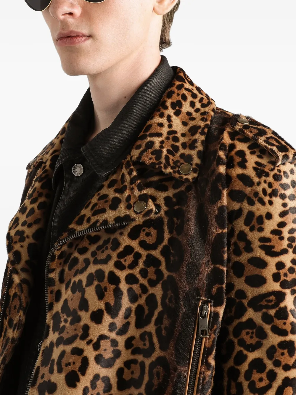 Dolce & Gabbana Jack met luipaardprint en rits Bruin