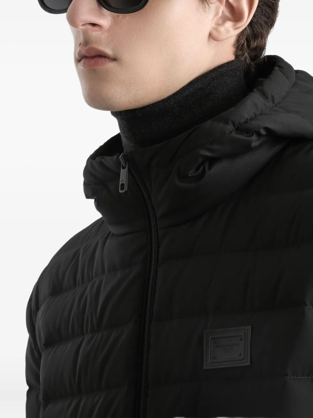 Dolce & Gabbana Gevoerd jack met capuchon Zwart