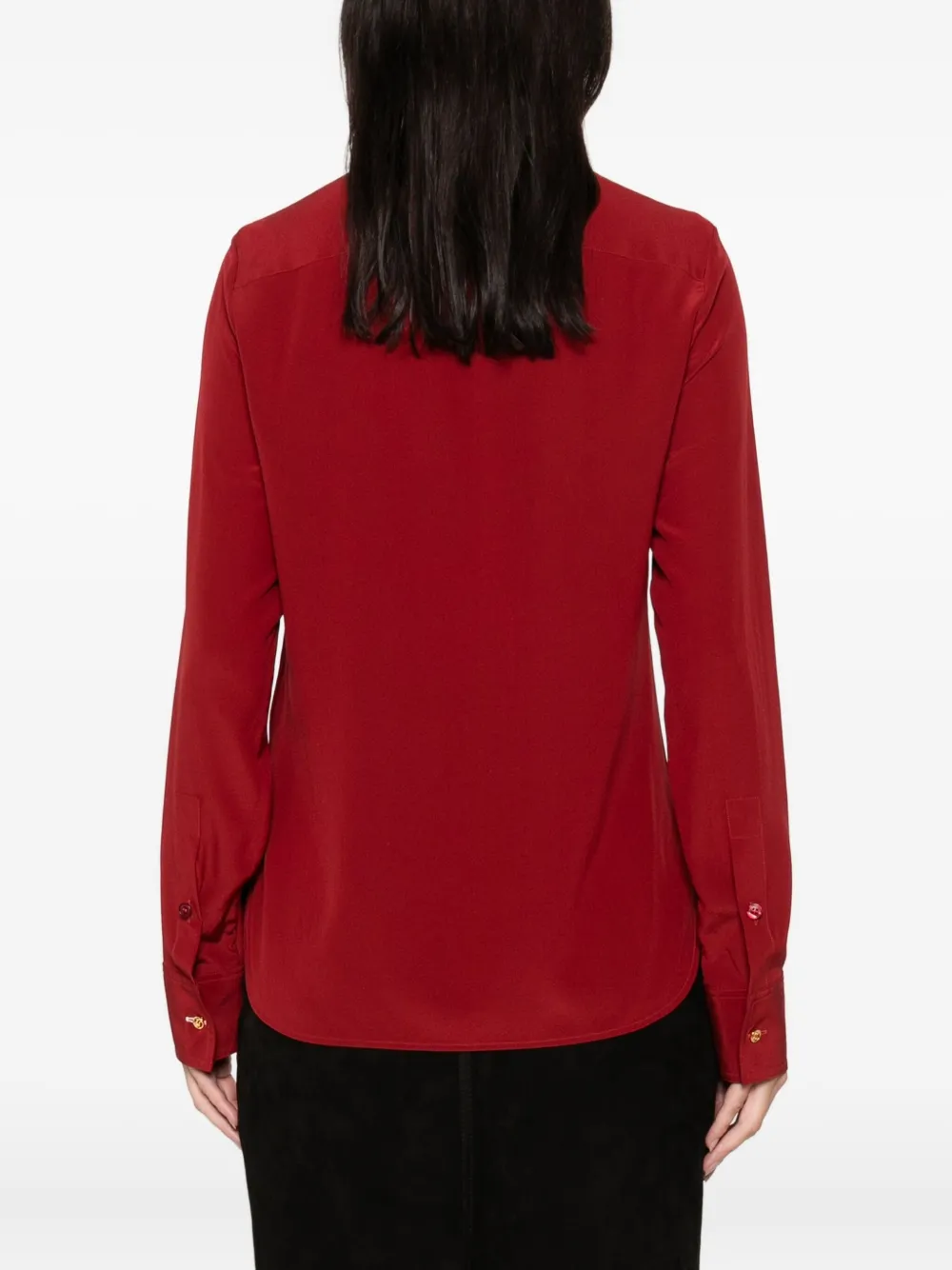 Stella Mccartney Button Down Silk Top In Red