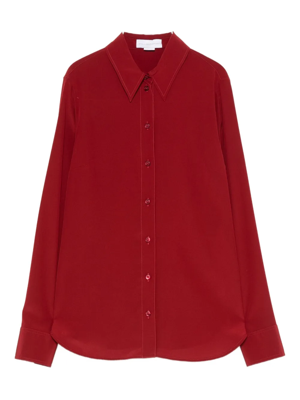 Stella Mccartney Button Down Silk Top In Red