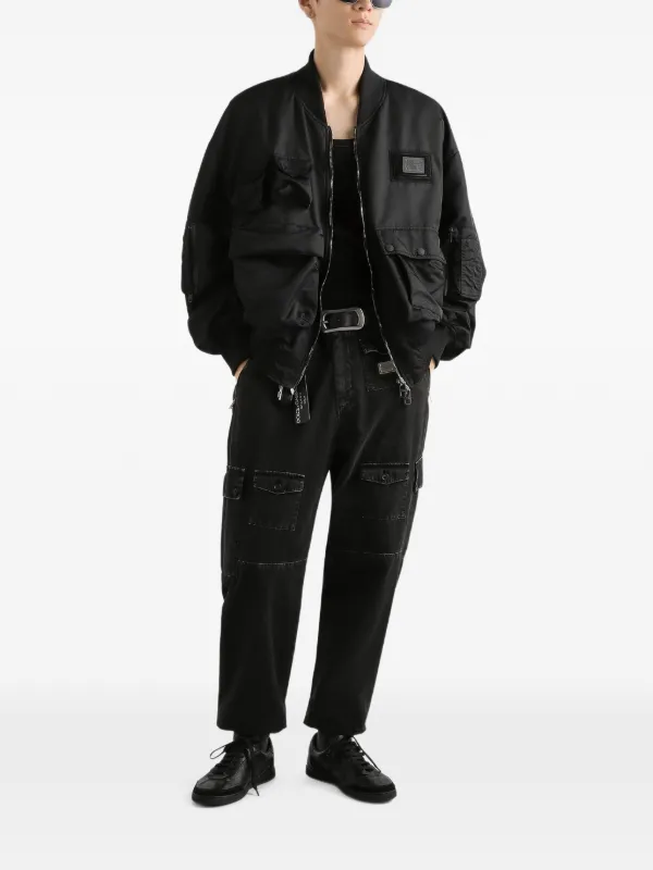 Dolce & Gabbana マルチポケット レザージャケット Dolce & Gabbana マルチポケット ボンバージャケット | ブラック
