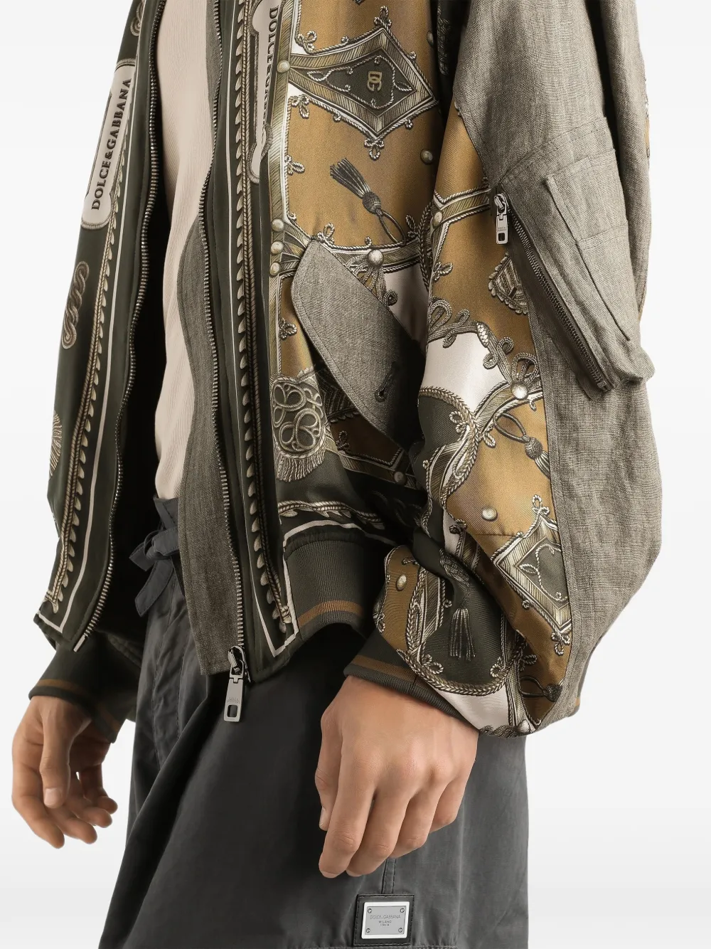 Dolce & Gabbana Jack met patroon en rits Groen