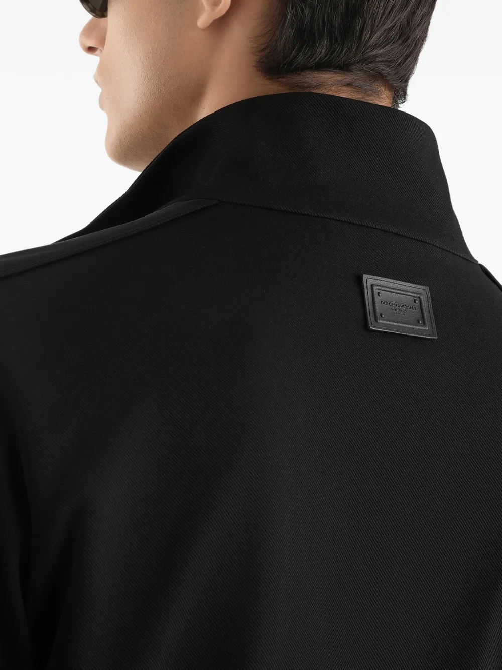Dolce & Gabbana Jack met leren patch en rits Zwart