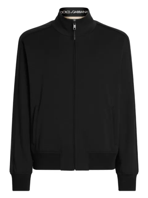 Dolce & Gabbana chamarra con parche de cuero y cierre