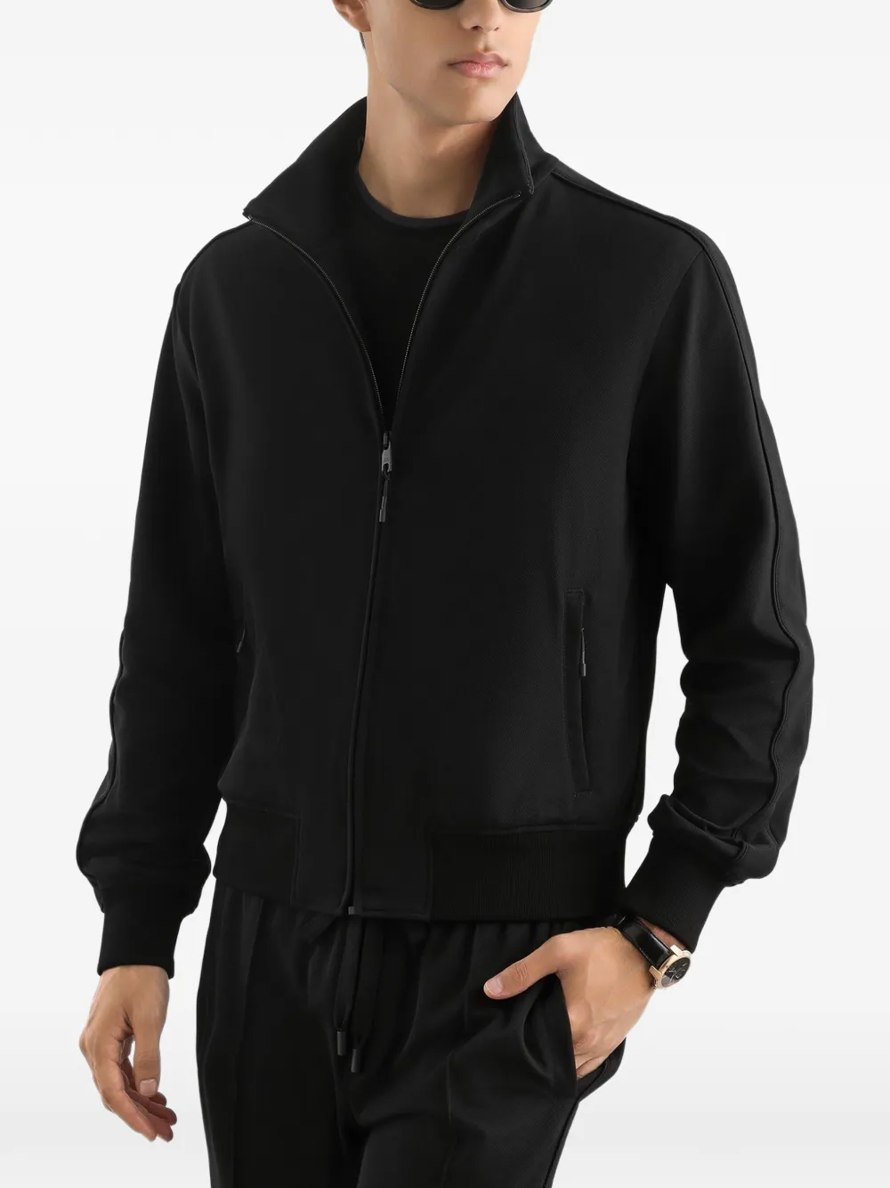 Dolce & Gabbana Jack met leren patch en rits Zwart