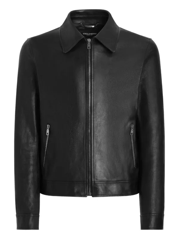 Dolce & Gabbana ジップ レザーコート | ブラック | FARFETCH JP