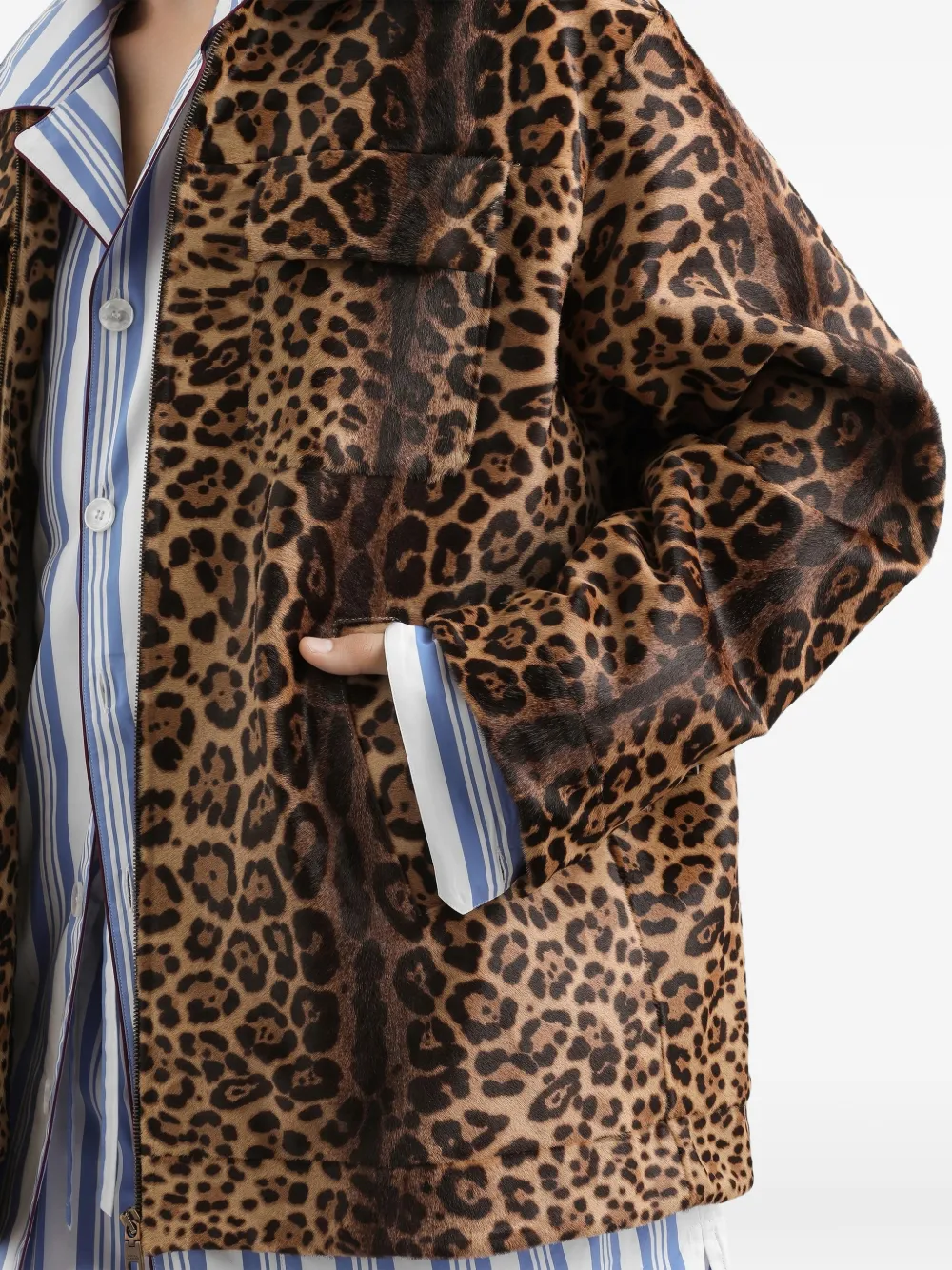 Dolce & Gabbana Shirtjack met luipaardprint Bruin