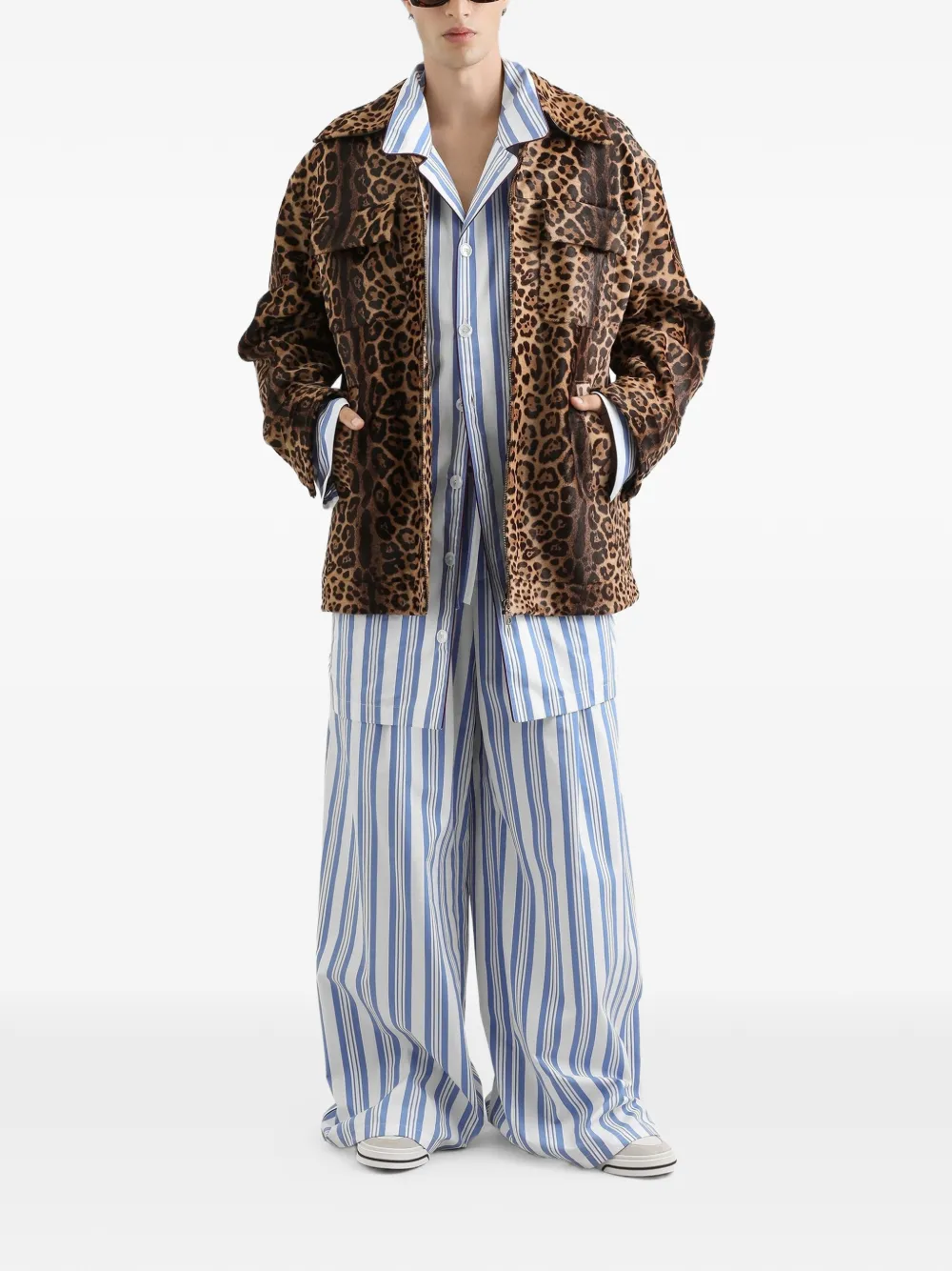 Dolce & Gabbana Shirtjack met luipaardprint Bruin
