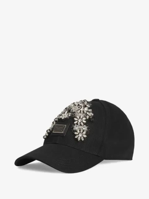 Dolce & Gabbana floral appliqué plaque cap