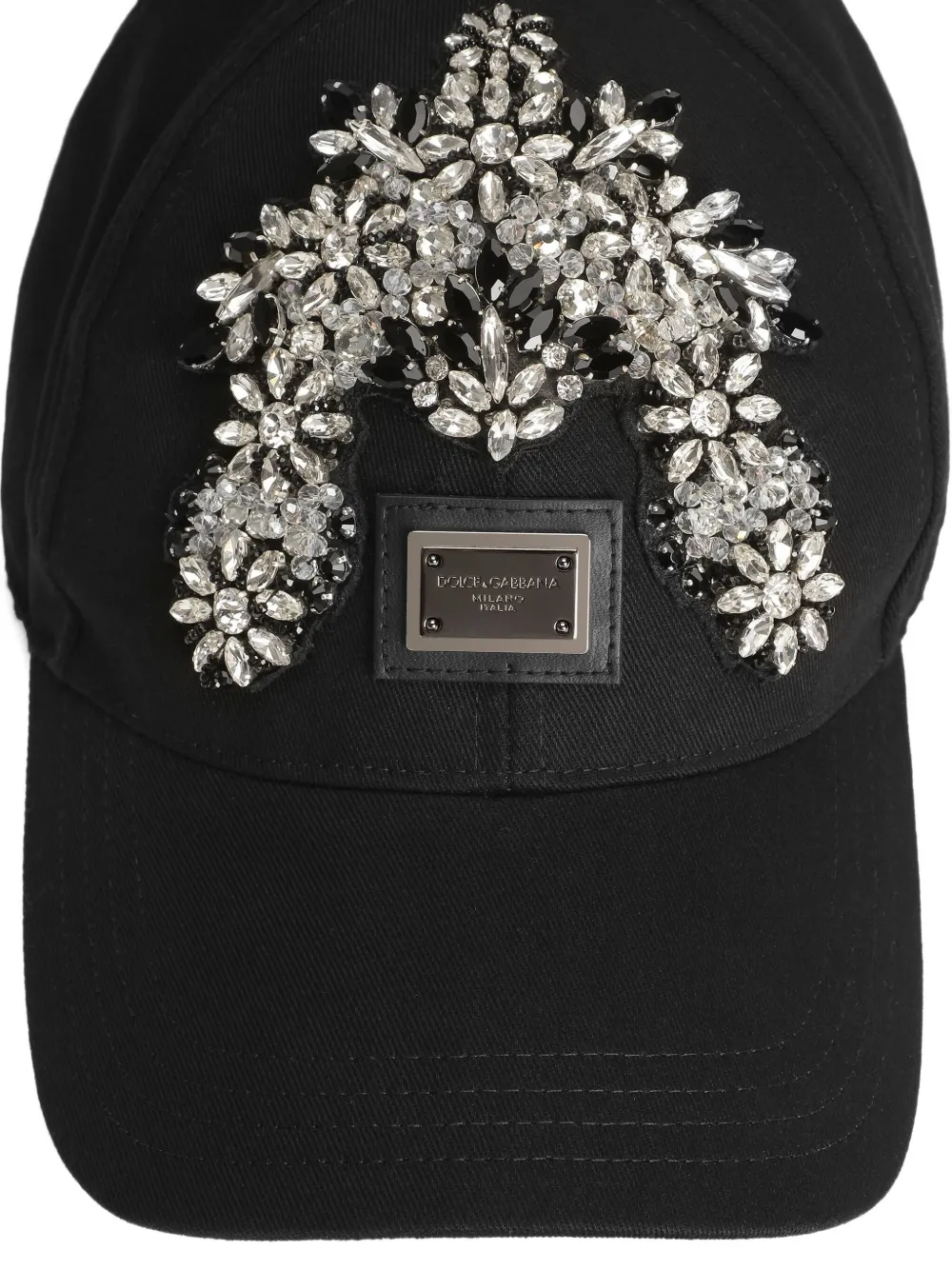 Dolce & Gabbana Pet met bloemapplicatie en plakkaat Zwart