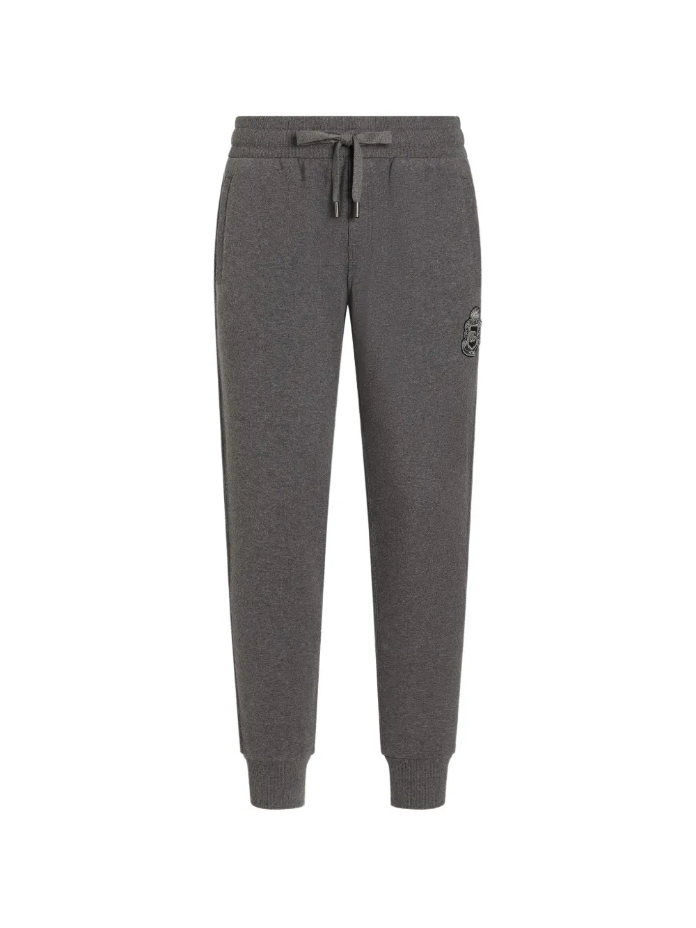 Dolce & Gabbana Pantaloni in jersey con applicazione - Grigio