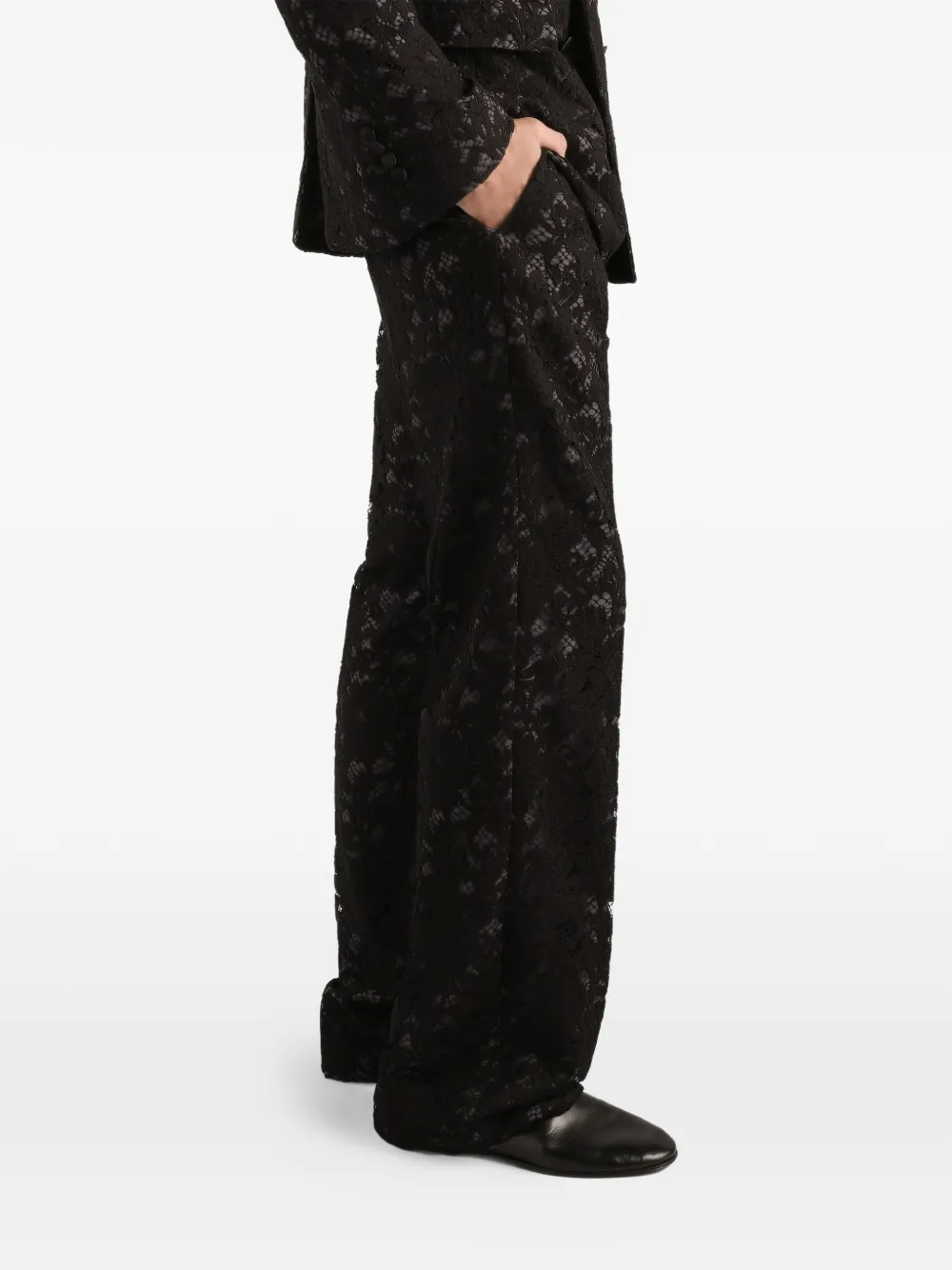 Dolce & Gabbana Broek met kant Zwart
