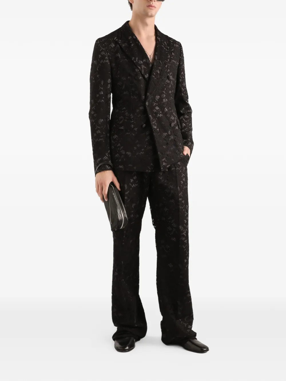 Dolce & Gabbana Broek met kant Zwart