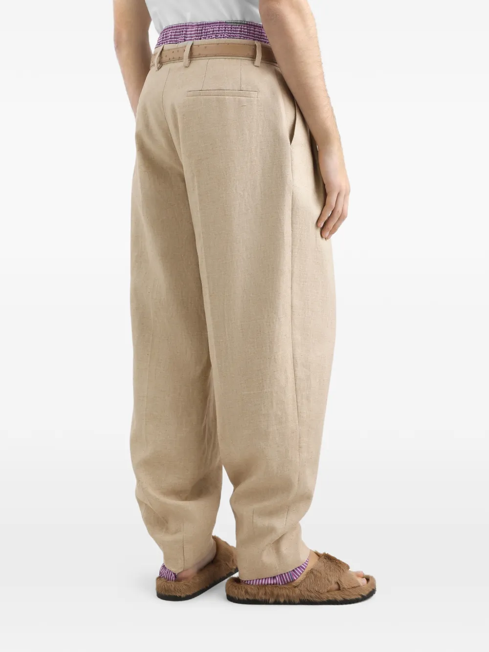 Dolce & Gabbana Broek van hennep en zijde met tweed-effect Beige