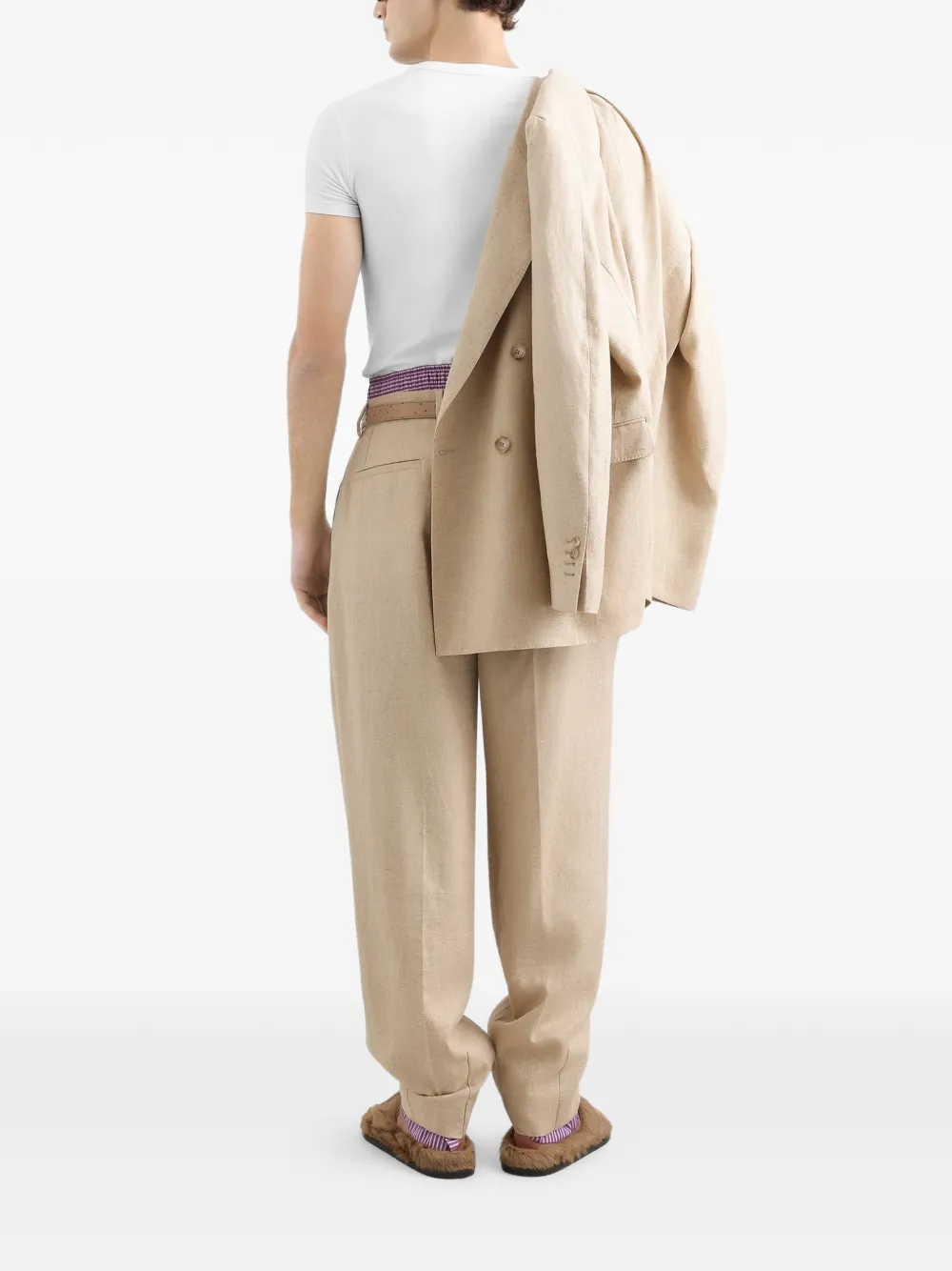 Dolce & Gabbana Broek van hennep en zijde met tweed-effect Beige