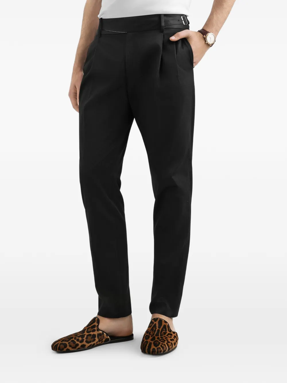 Dolce & Gabbana Plooibroek met ceintuur Zwart