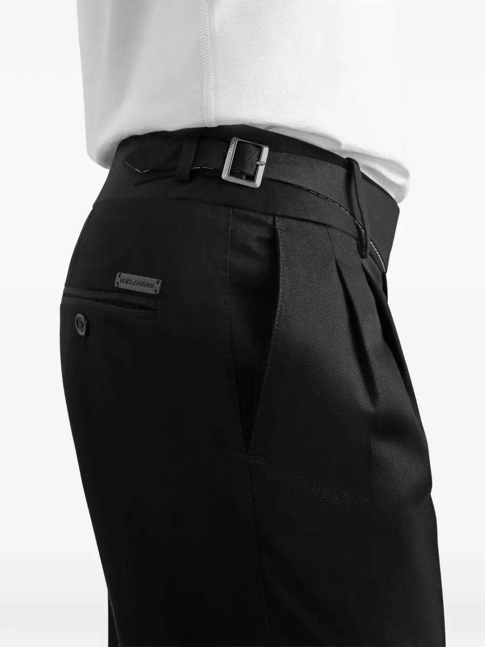 Dolce & Gabbana Plooibroek met ceintuur Zwart