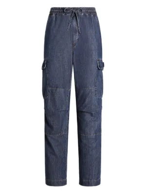 Dolce & Gabbana Calça Jeans Ampla Com Bordado | Azul | FARFETCH BR