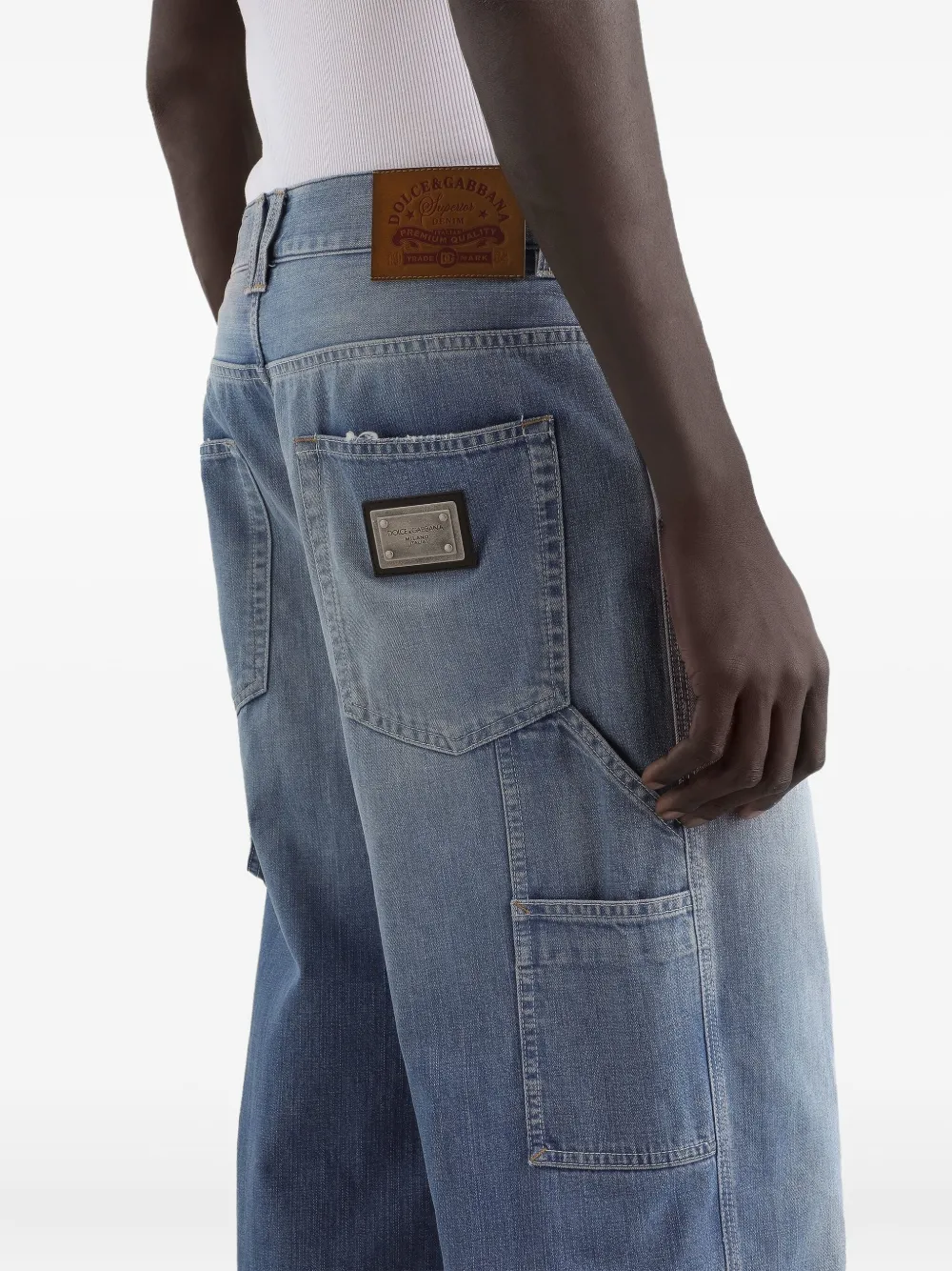 Dolce & Gabbana Jeans met logoplakkaat Blauw
