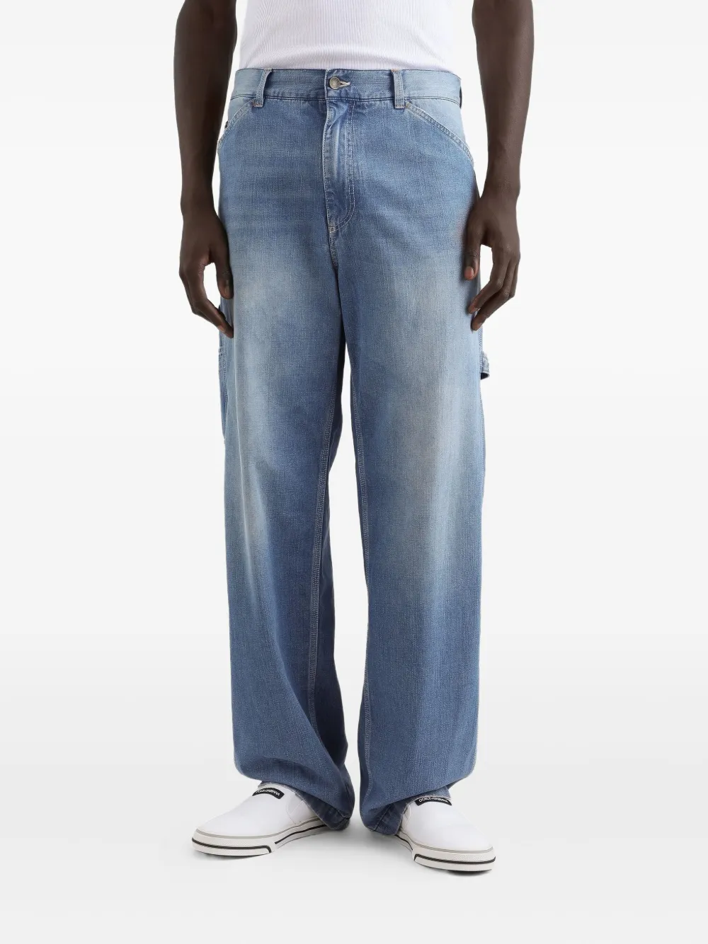 Dolce & Gabbana Jeans met logoplakkaat Blauw