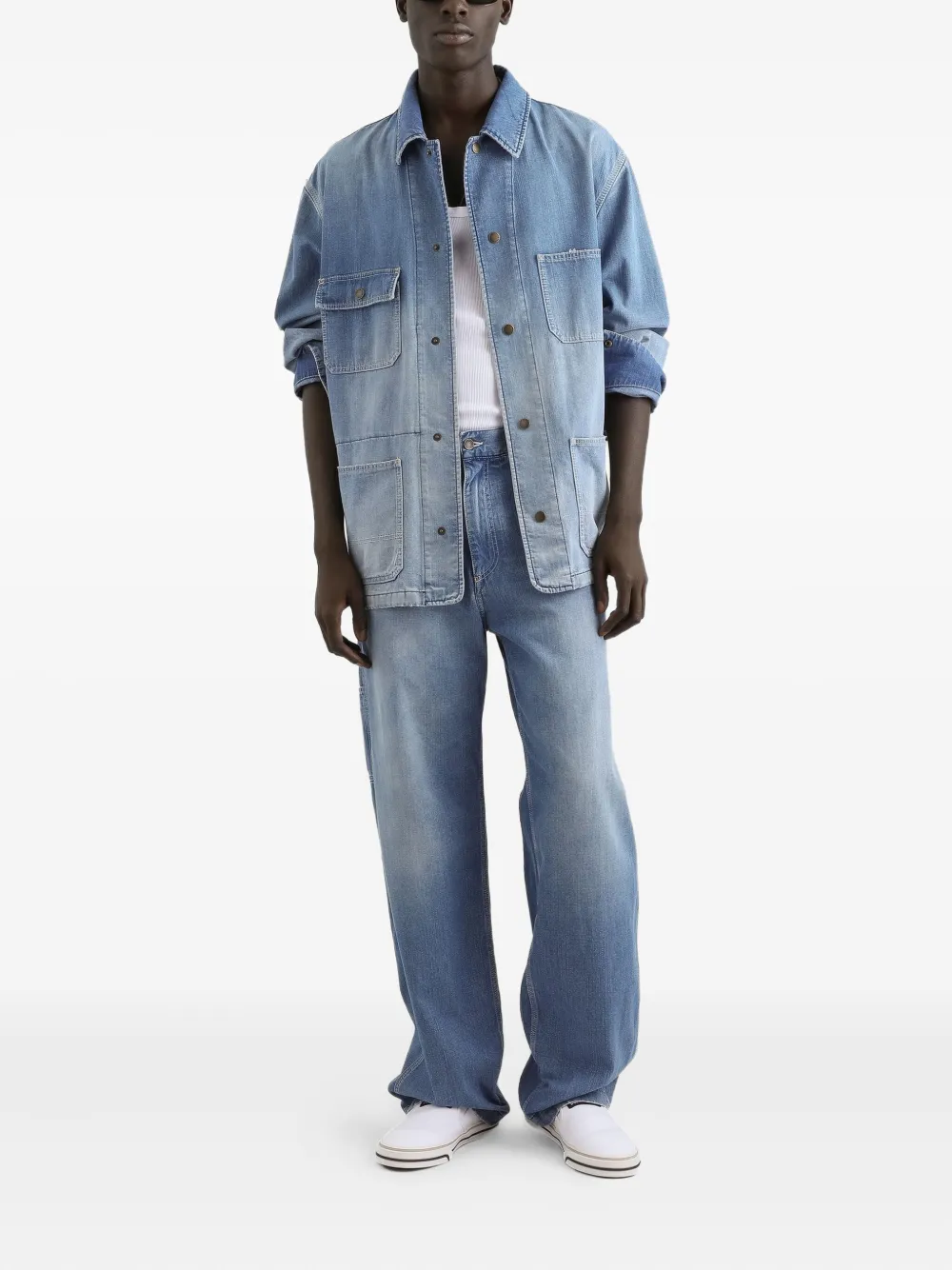 Dolce & Gabbana Jeans met logoplakkaat - Blauw