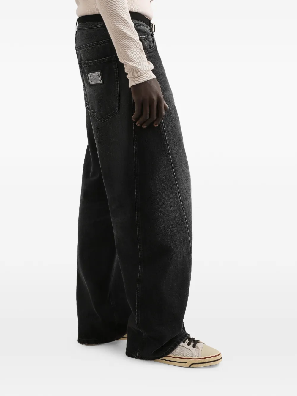 Dolce & Gabbana Jeans met wijde pijpen Zwart