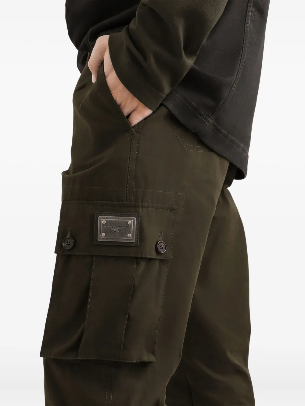Dolce & Gabbana x Faille broek met cargo zak Bruin