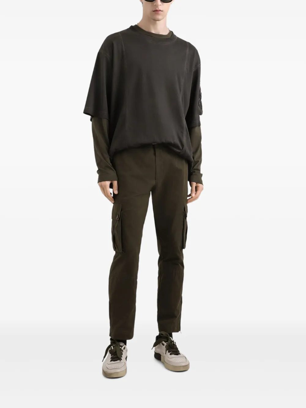 Dolce & Gabbana x Faille broek met cargo zak Bruin