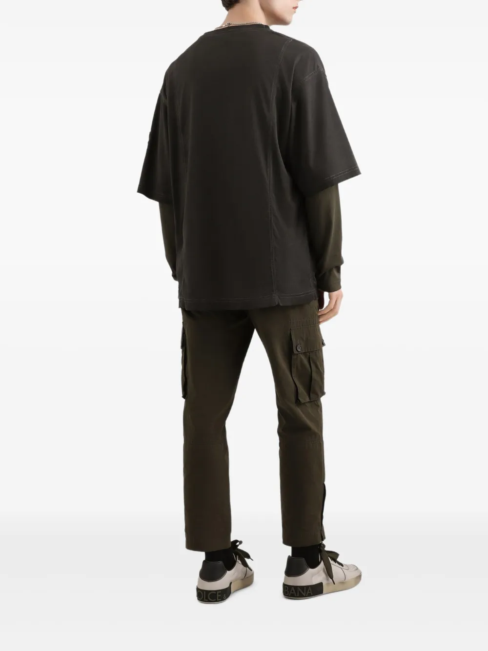 Dolce & Gabbana x Faille broek met cargo zak Bruin