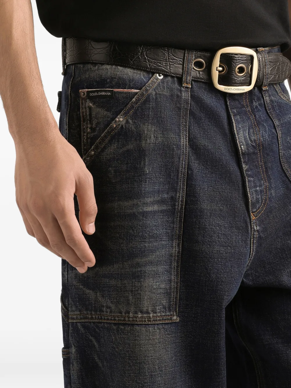 Dolce & Gabbana Jeans met logoplakkaat Zwart