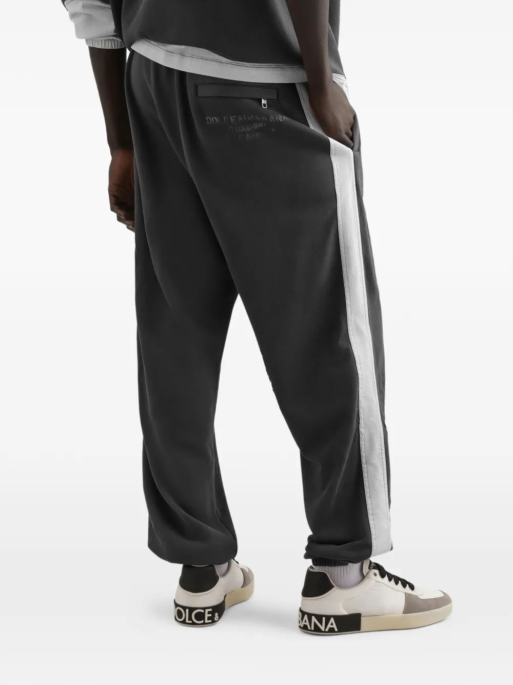 Dolce & Gabbana Trainingsbroek met grafische zijstreep Grijs