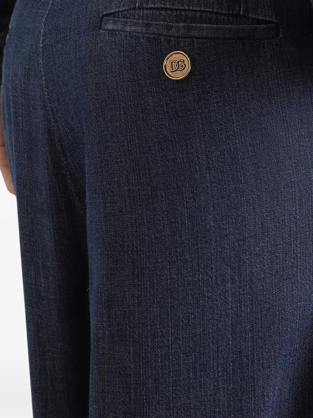 Dolce & Gabbana Geplooide jeans met knoopsluiting Blauw