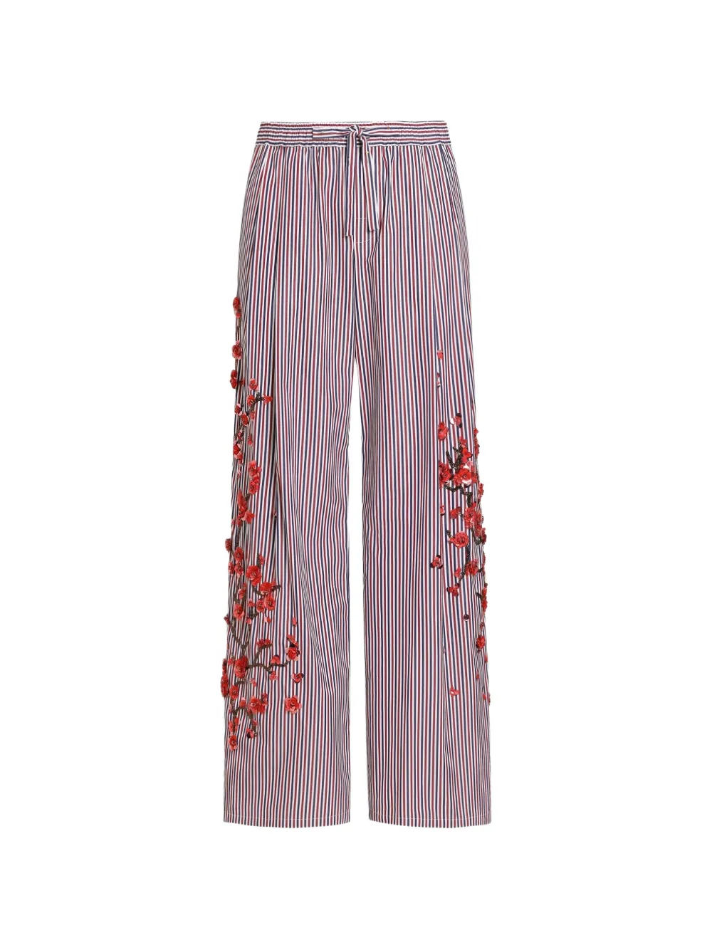Dolce & Gabbana cotton vanity trousers with embroidery and piping - Bianco