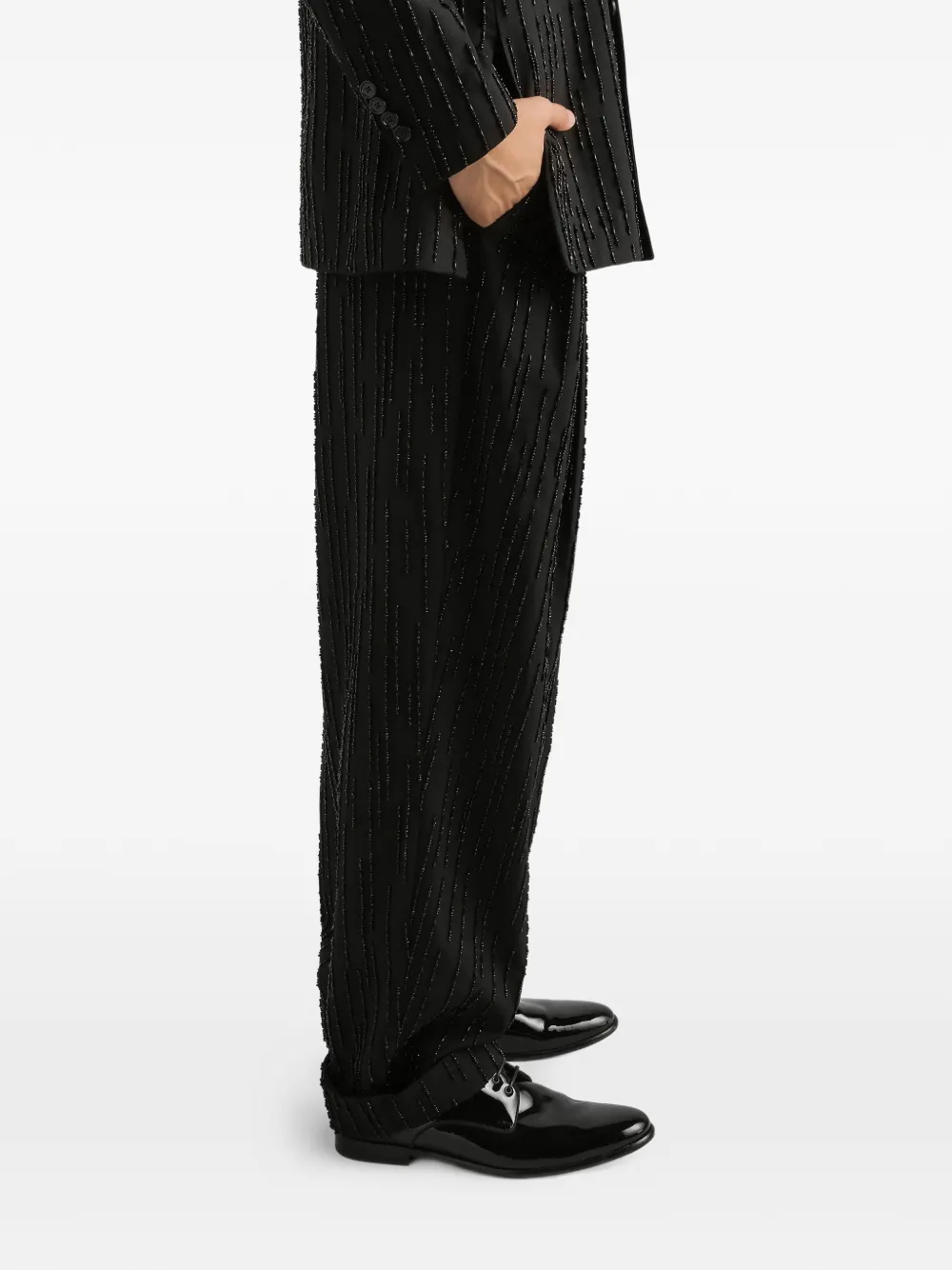 Dolce & Gabbana Broek met verfraaide streep Zwart