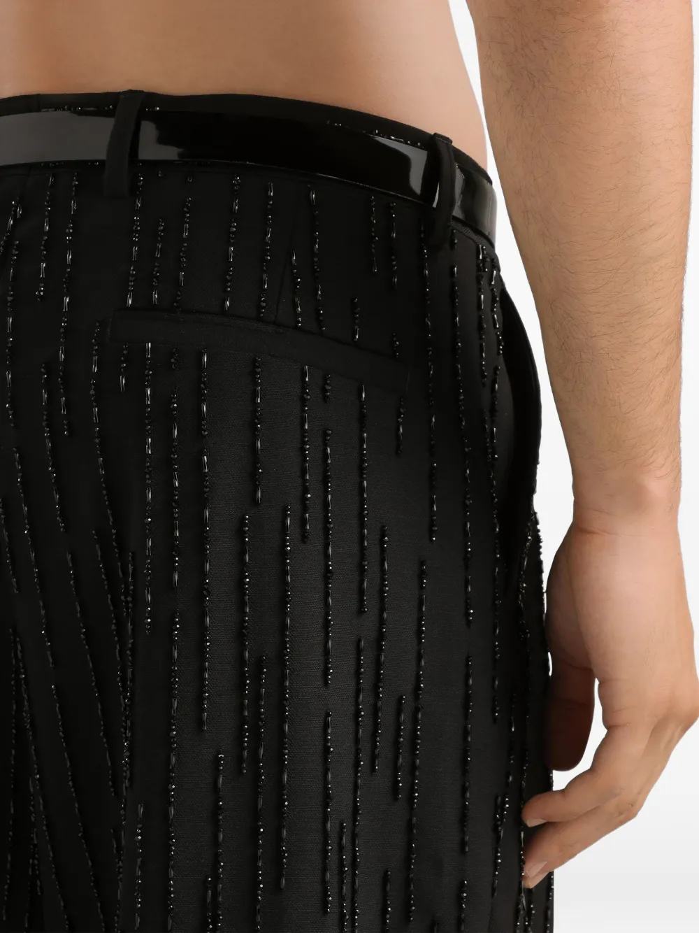 Dolce & Gabbana Broek met verfraaide streep Zwart