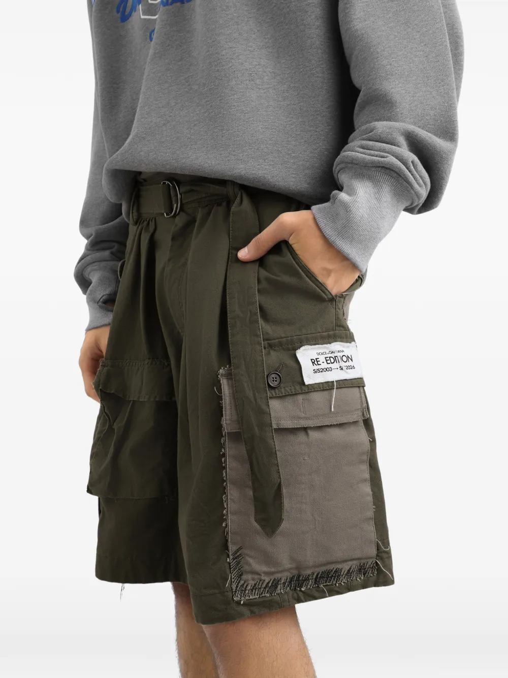 Dolce & Gabbana Broek met patchwork en ceintuur Groen