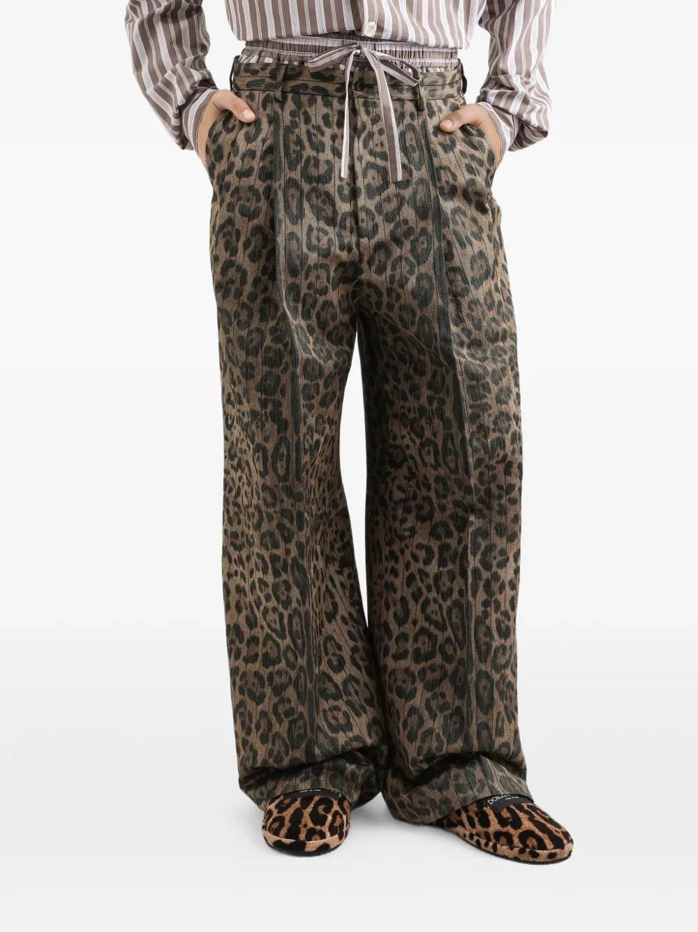 Dolce & Gabbana Broek met luipaardprint Bruin