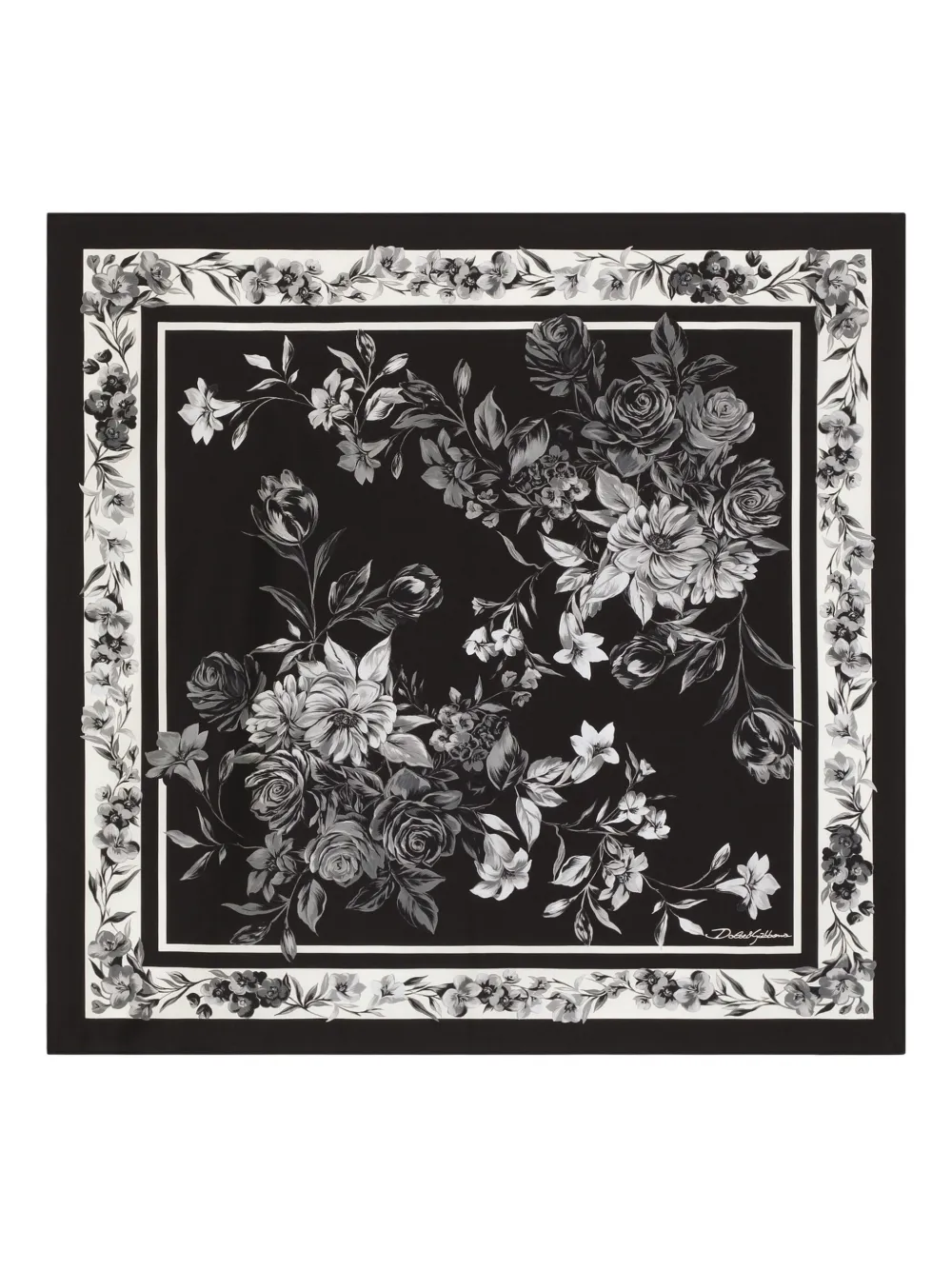 Dolce & Gabbana floral-print scarf | Black | Image 1