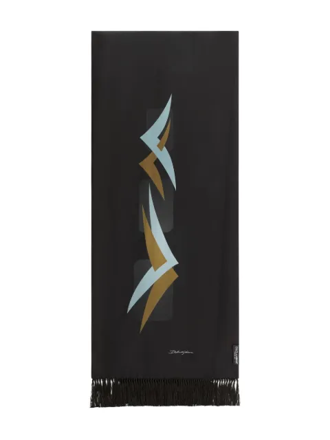 Dolce & Gabbana fringed-hem graphic scarf