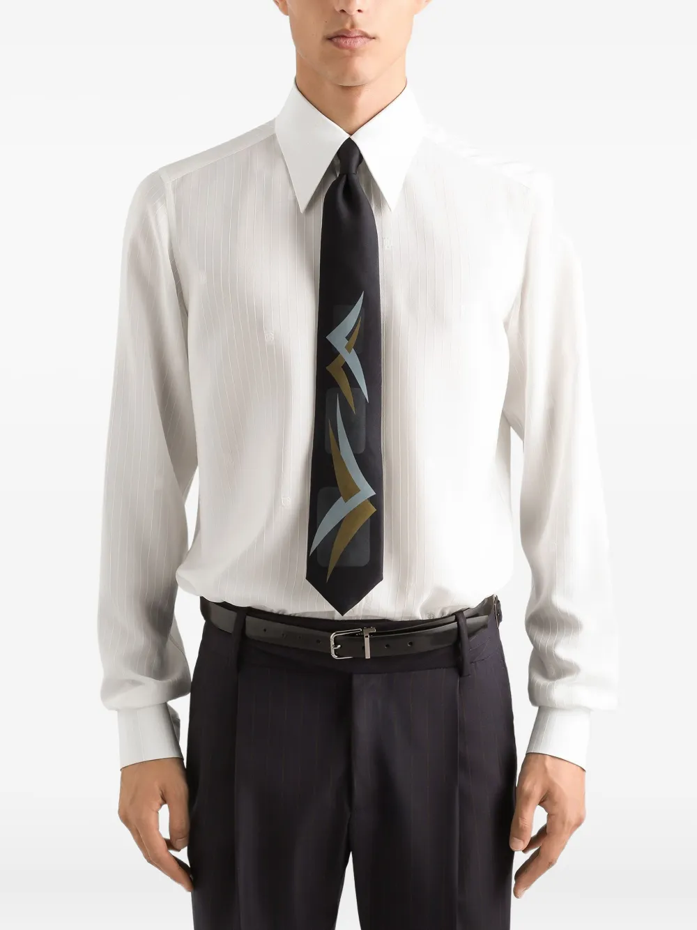 Dolce & Gabbana Stropdas met grafische print Grijs